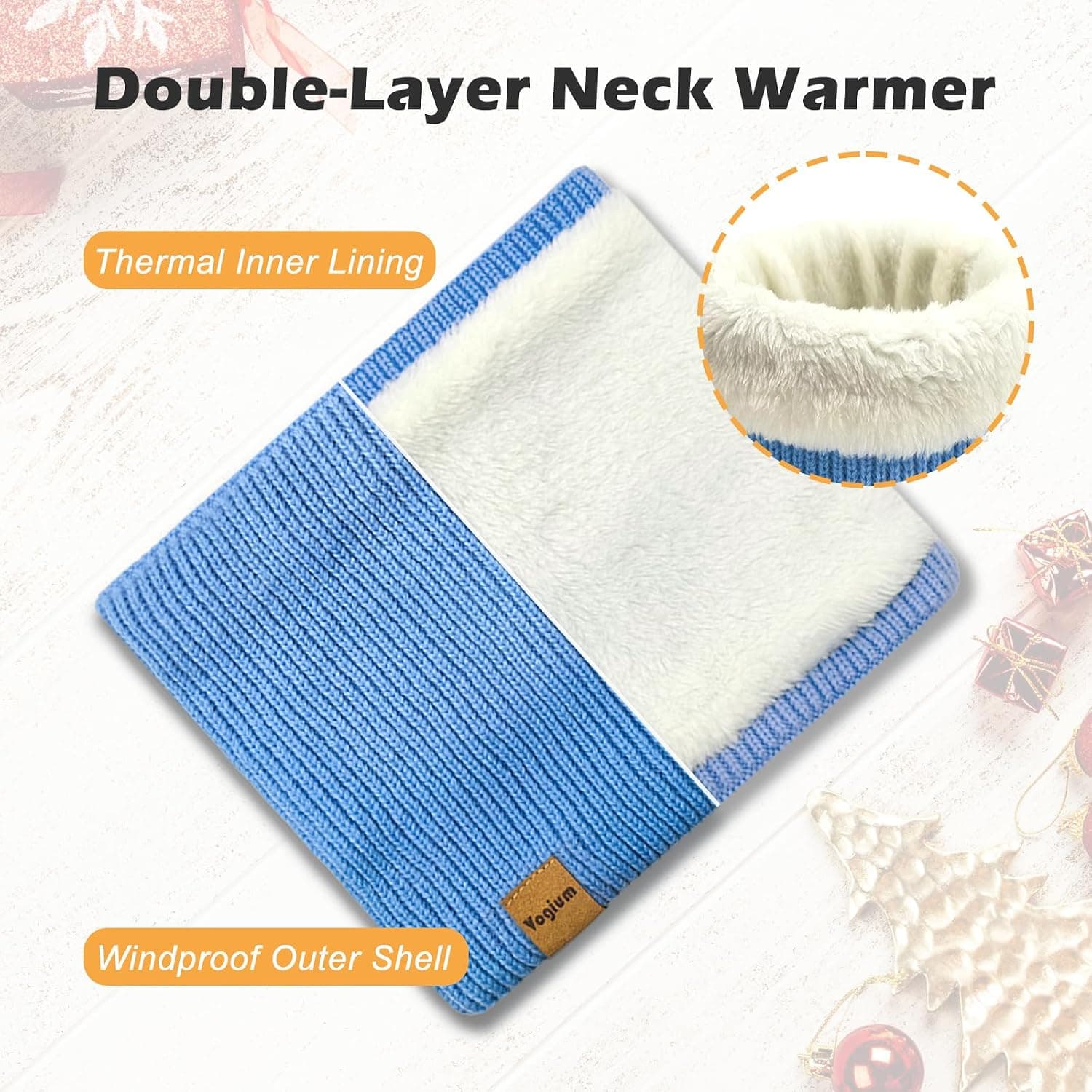 Kids Fleece Lined Ribbed Knit Neck Warmer Gaiter — photo 2