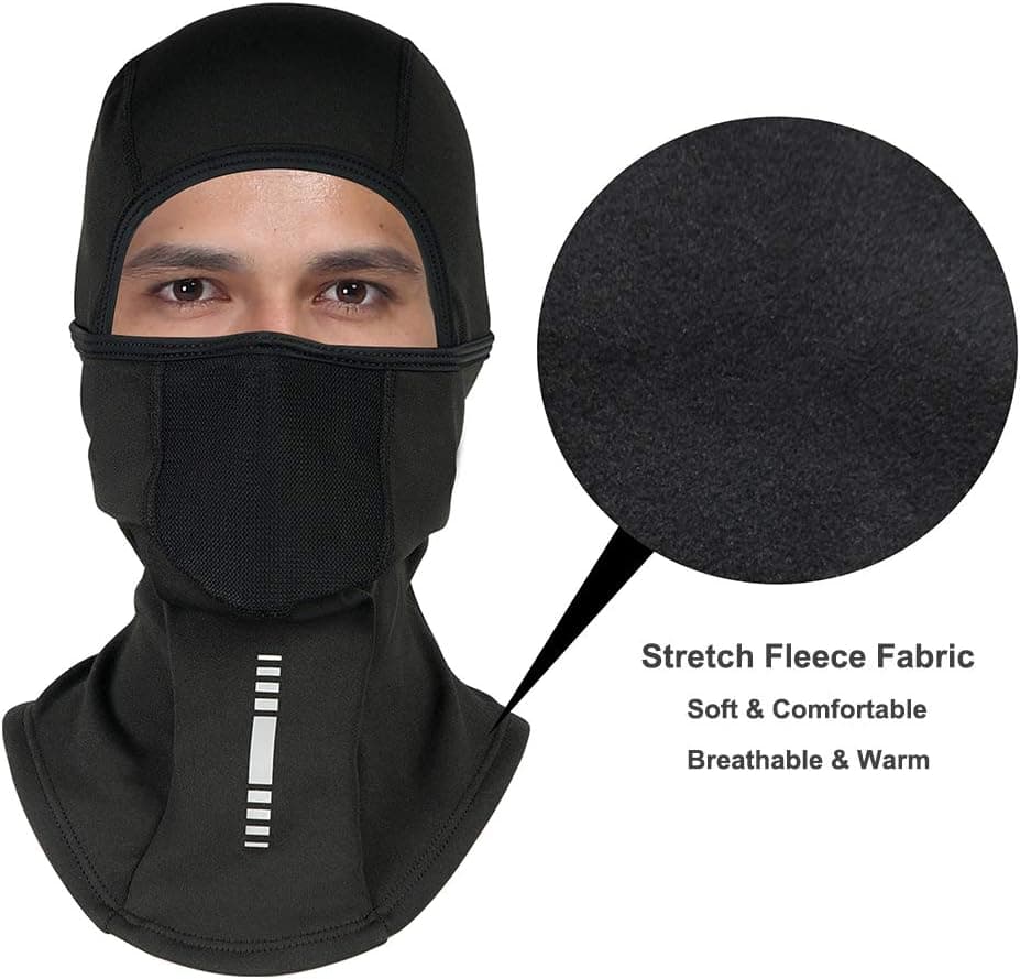 Fleece Balaclava Ski Mask, Thermal Winter Face Mask, Black — photo 2