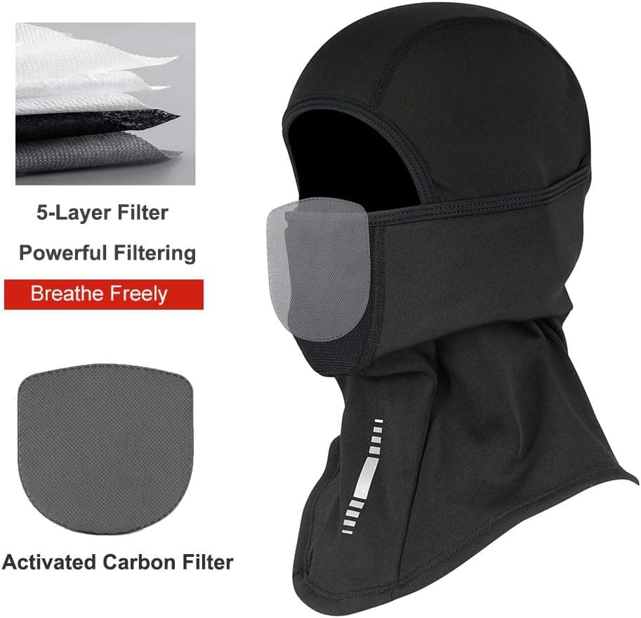 Fleece Balaclava Ski Mask, Thermal Winter Face Mask, Black — photo 3