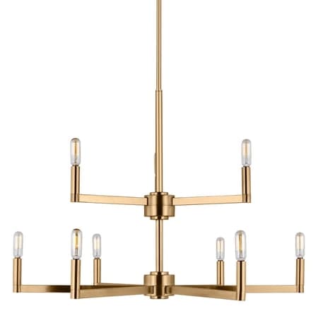 Generation Lighting Fullton 9-Light 30 in Wide Chandelier, Brass — photo 2