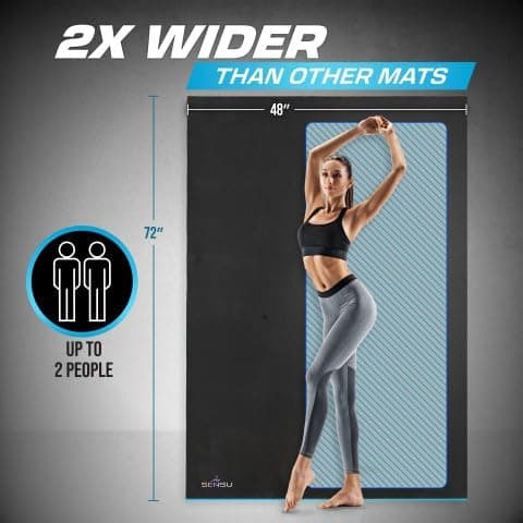 Extra Thick Large Yoga Mat, 9mm Non-Slip, 4 x 6 ft — photo 2
