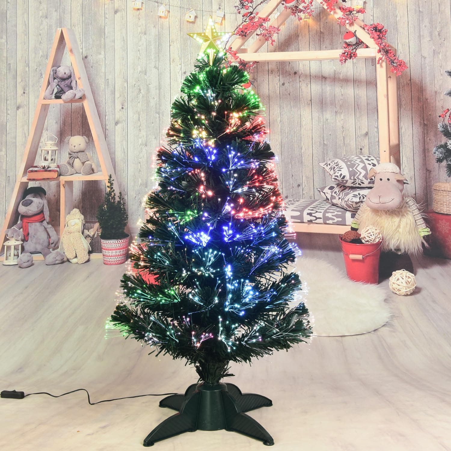 3 ft Pre-Lit Fiber Optic Christmas Tree with Star — photo 2