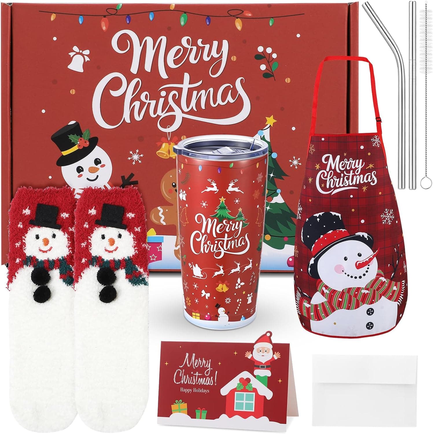 Christmas Gift Set for Women with Tumbler, Socks and Apron — photo 3