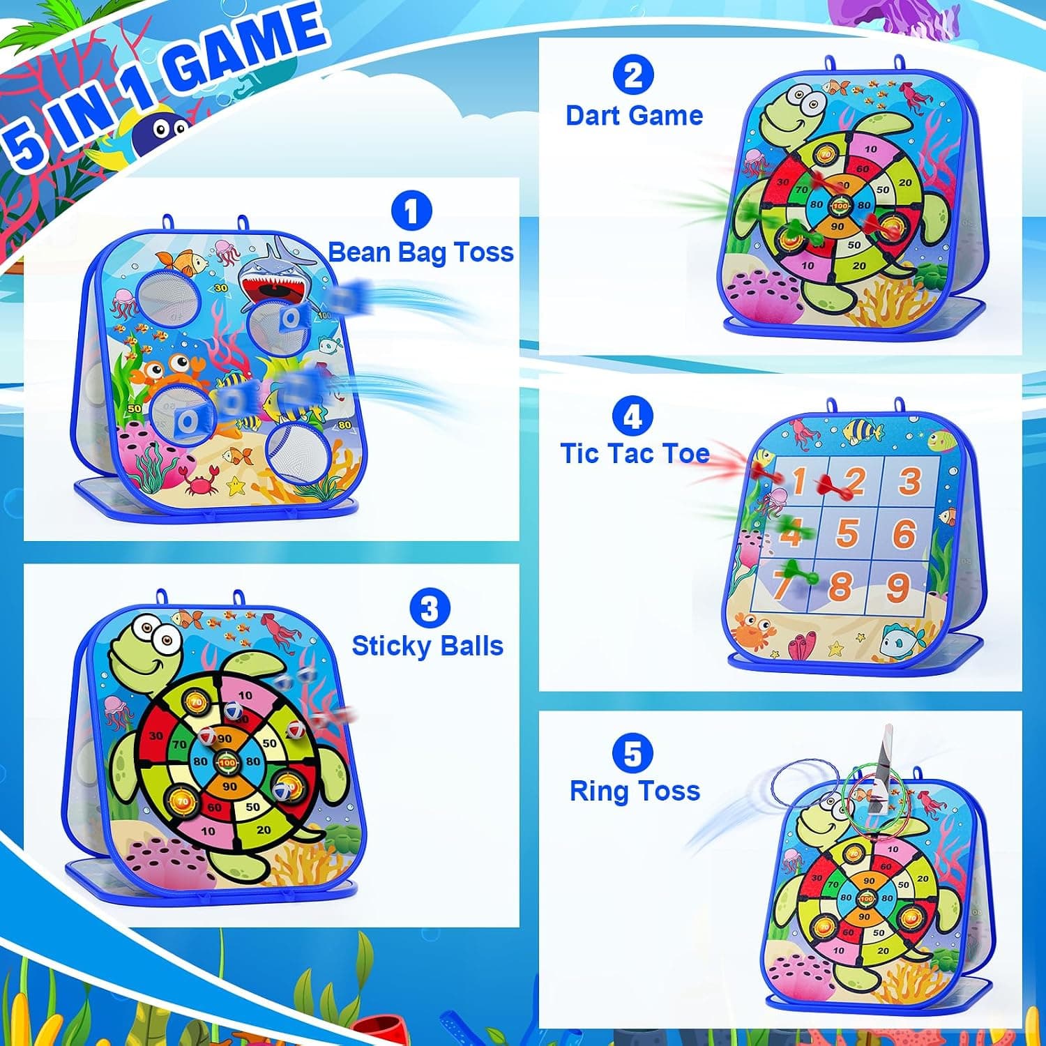 5-in-1 Bean Bag Toss Game for Kids — photo 2