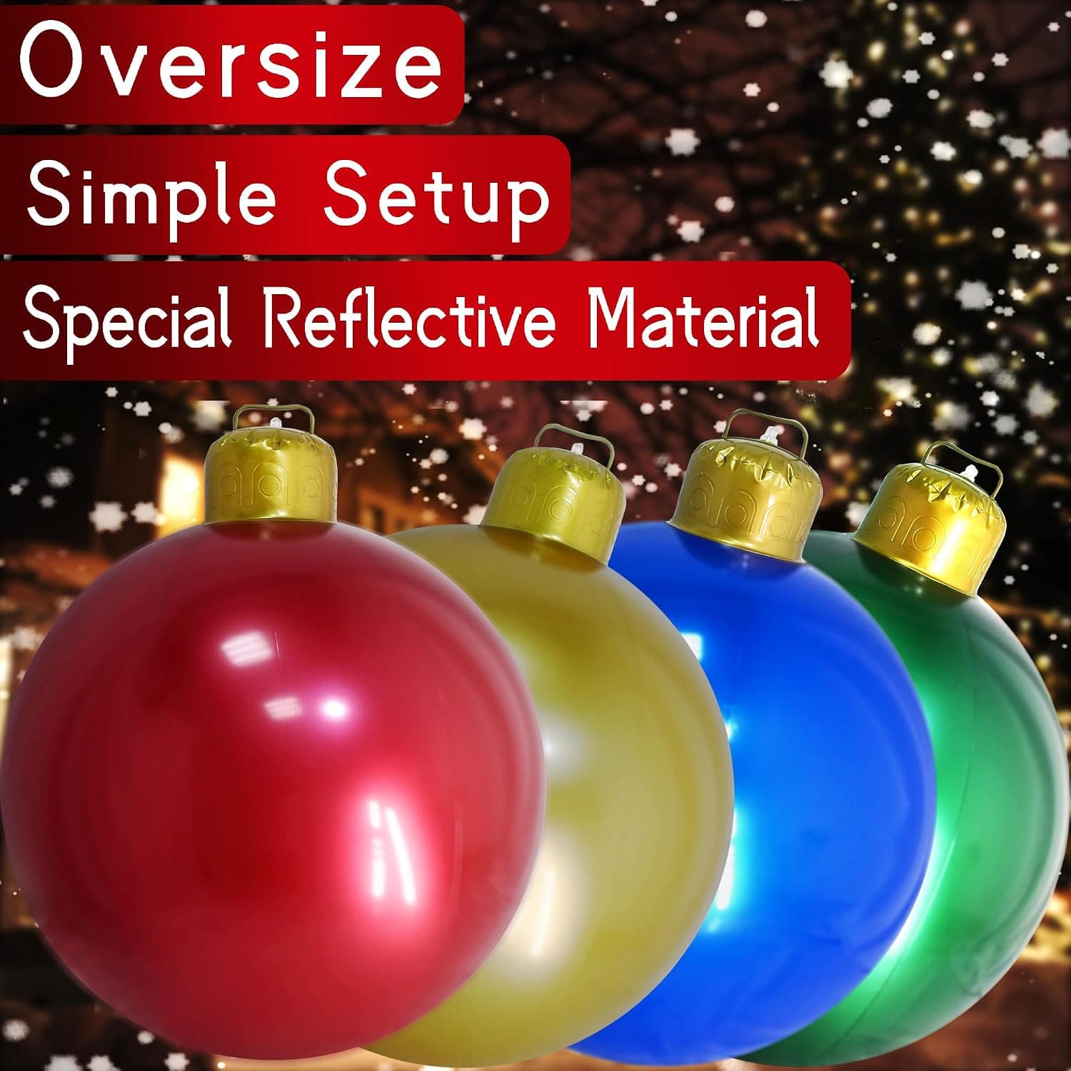 Large Inflatable Christmas Ball Ornament, Outdoor PVC — photo 3