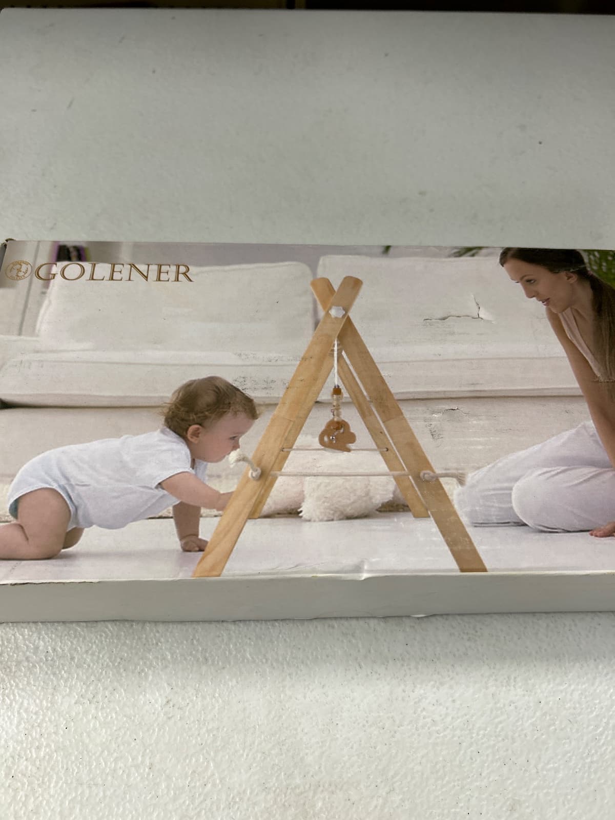 Wooden Baby Play Gym with 3 Hanging Toys — photo 4