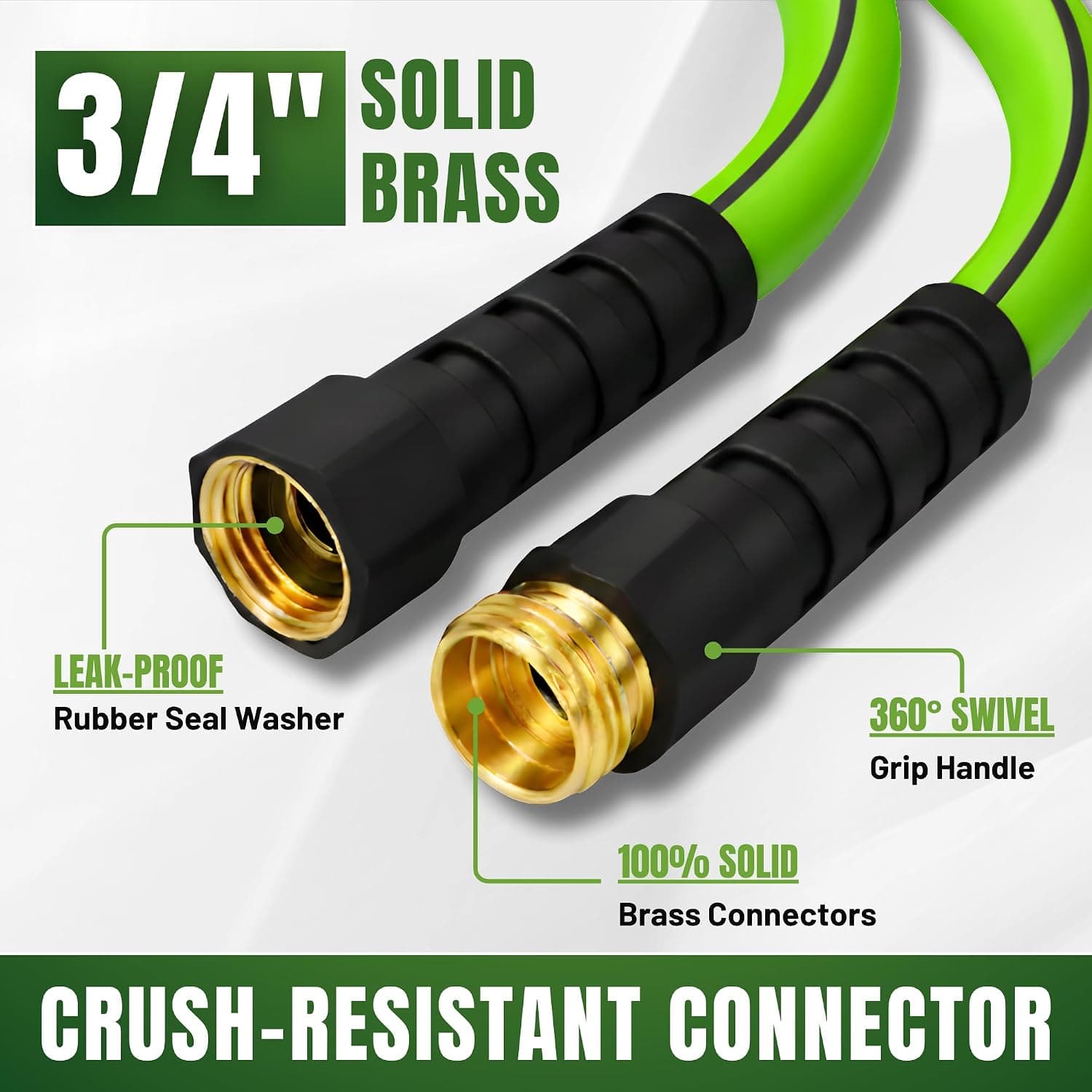 50ft Garden Hose 5/8”, Flexible Water Hose with Swivel Grip — photo 2