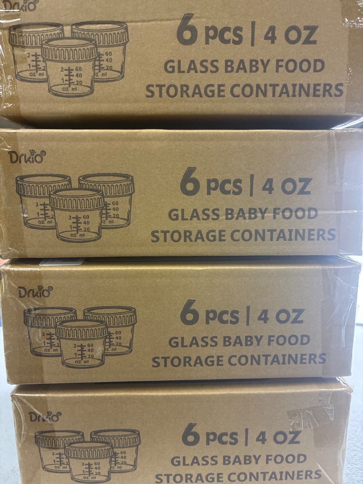 4 boxes of 6 pcs Baby Food Storage Containers 4 Oz Small Glass Jars with Lids — photo 4