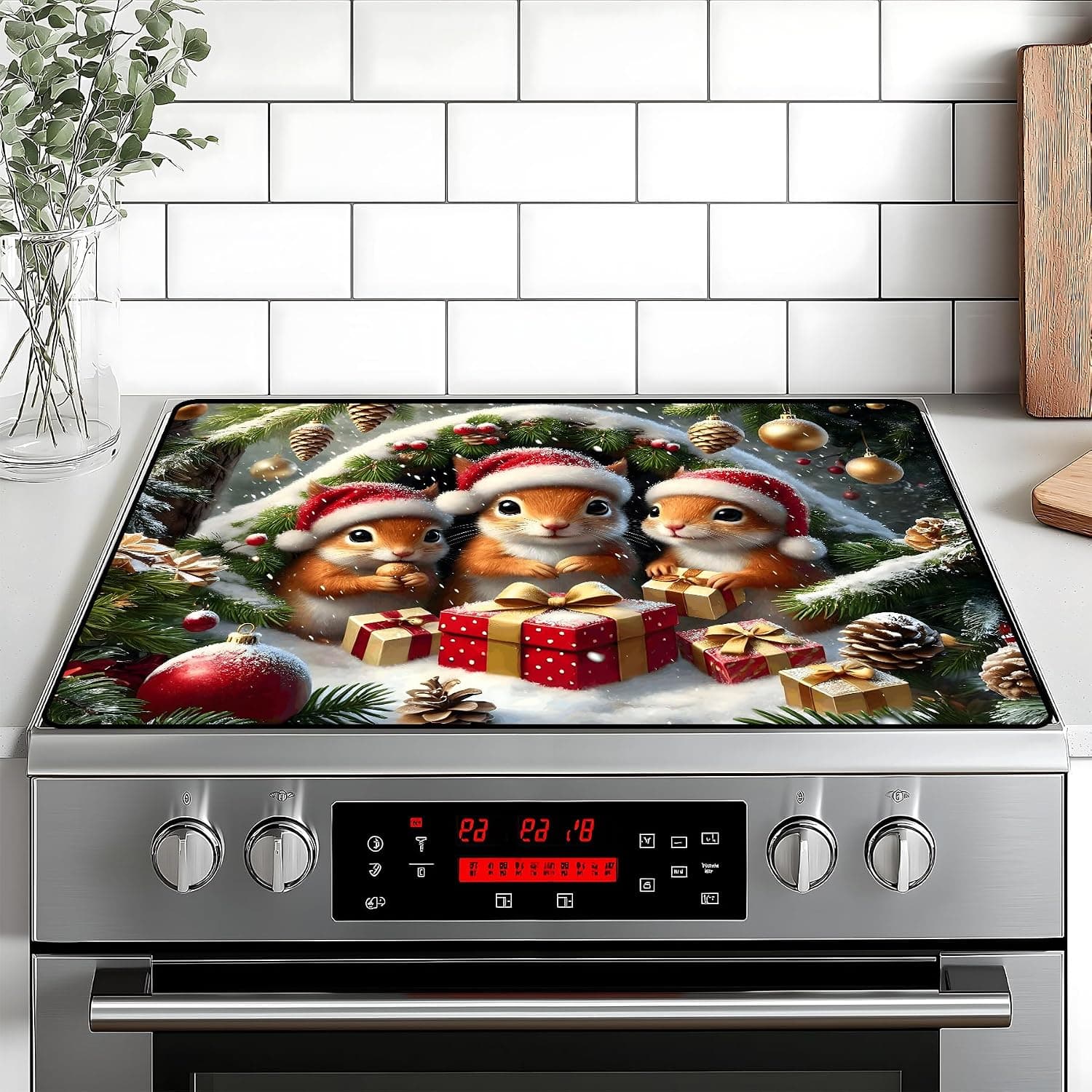 Christmas Stove Top Cover Snowman Stove Top Cover for Home Decoration Kitchen Pad… — photo 3