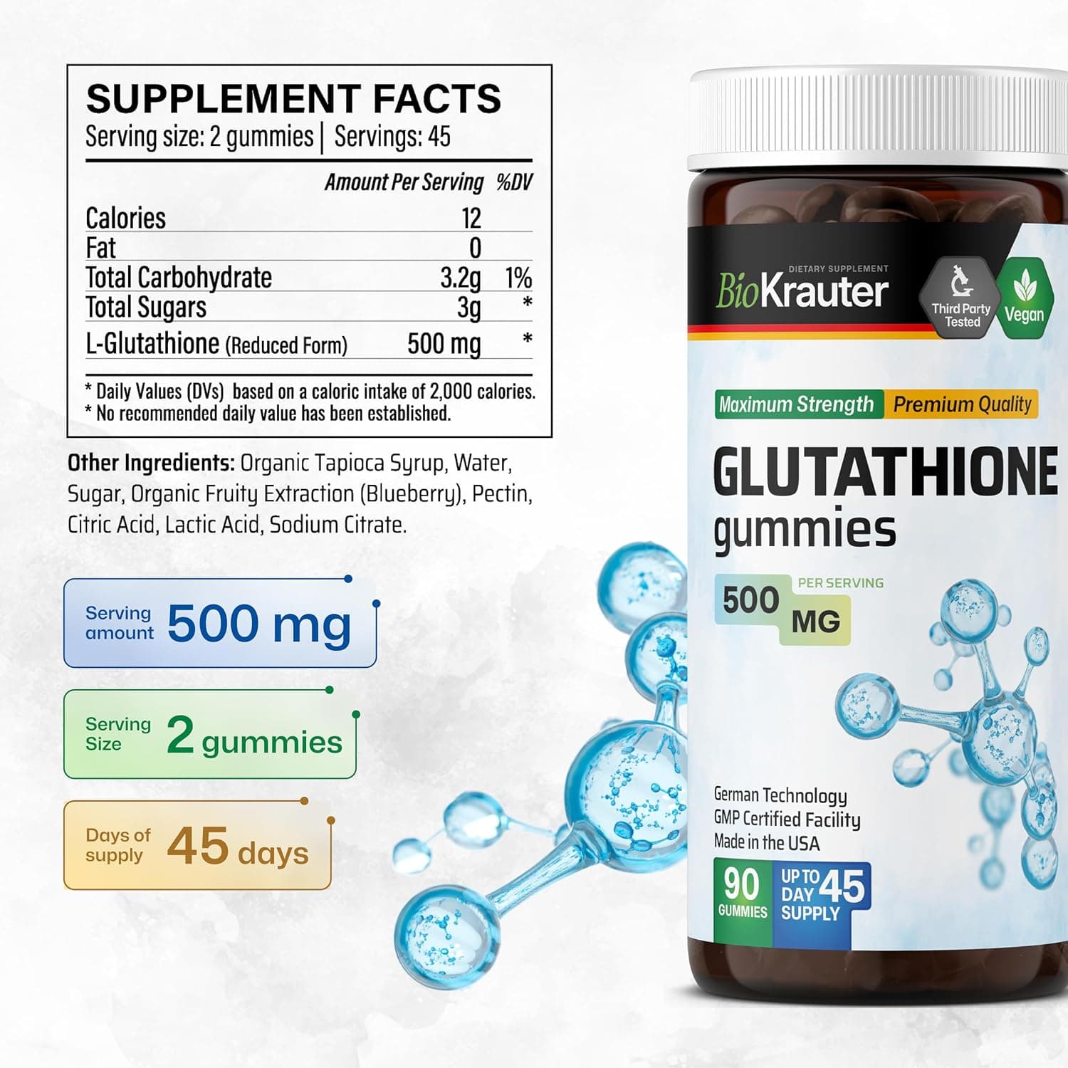 BIO KRAUTER Glutathione Supplement for Skin, Beauty & Antioxidant Support — photo 3
