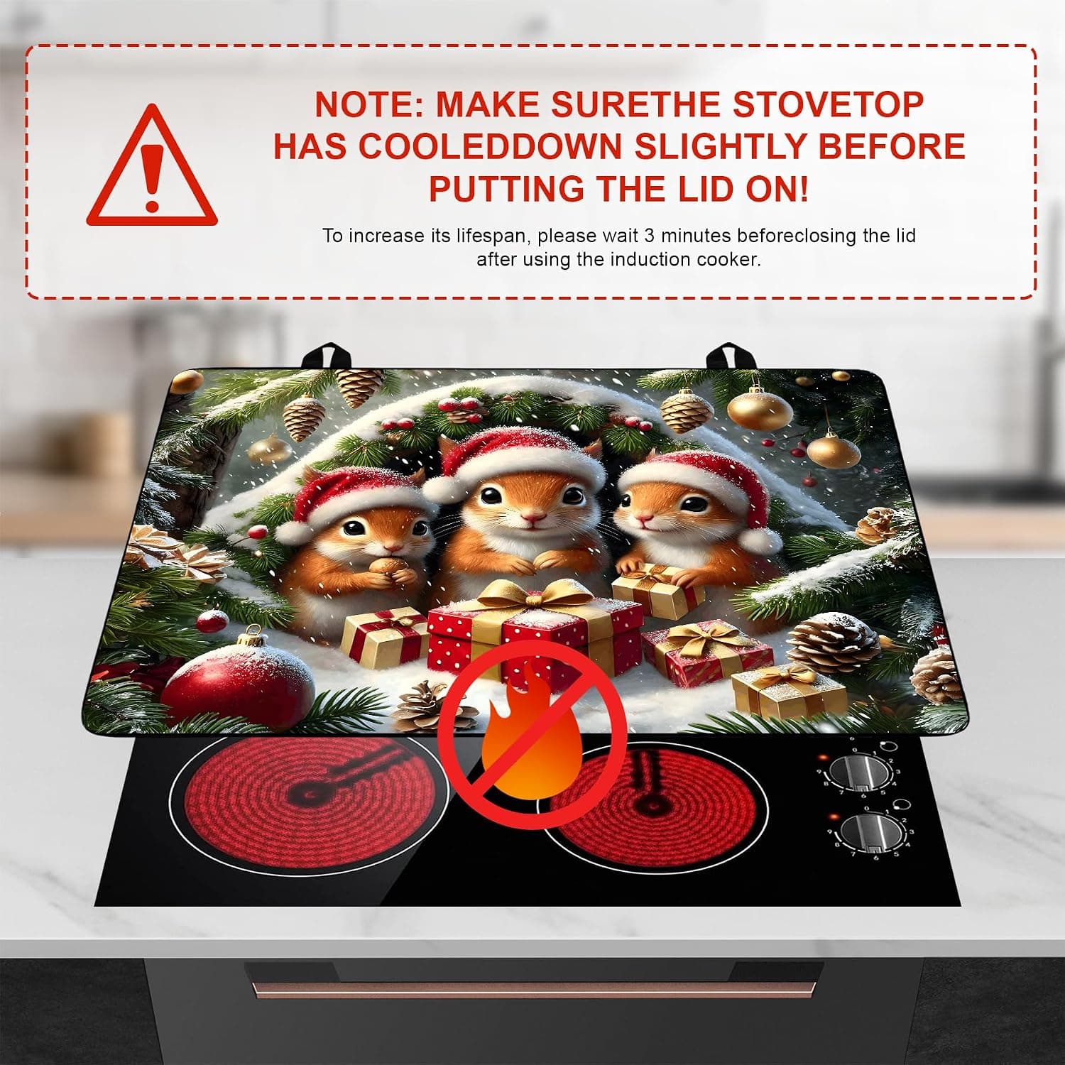 Christmas Stove Top Cover Snowman Stove Top Cover for Home Decoration Kitchen Pad… — photo 3